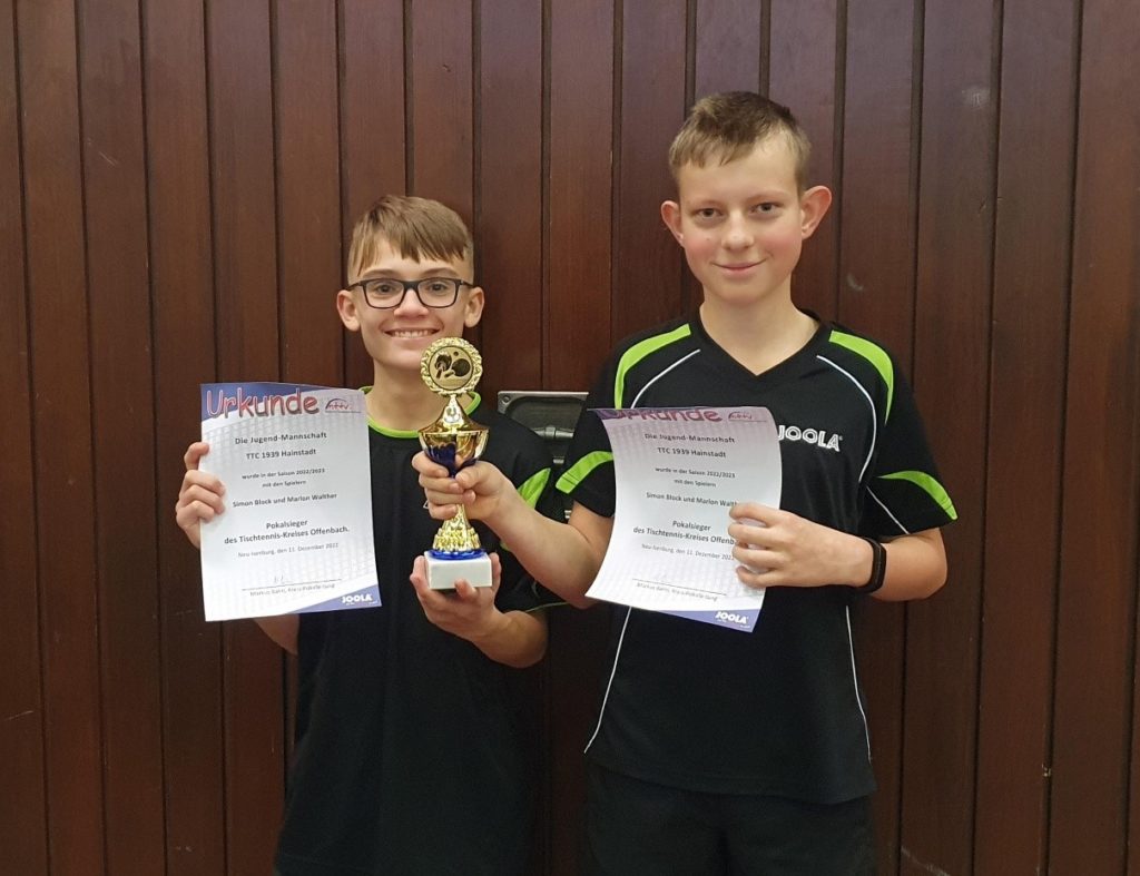 Kreispokalsieger Jungen 15: Marlon Walther und Simon Block